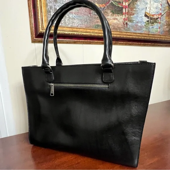 Patricia Nash Zancona Tote black leather studded EUC - Picture 2 of 12